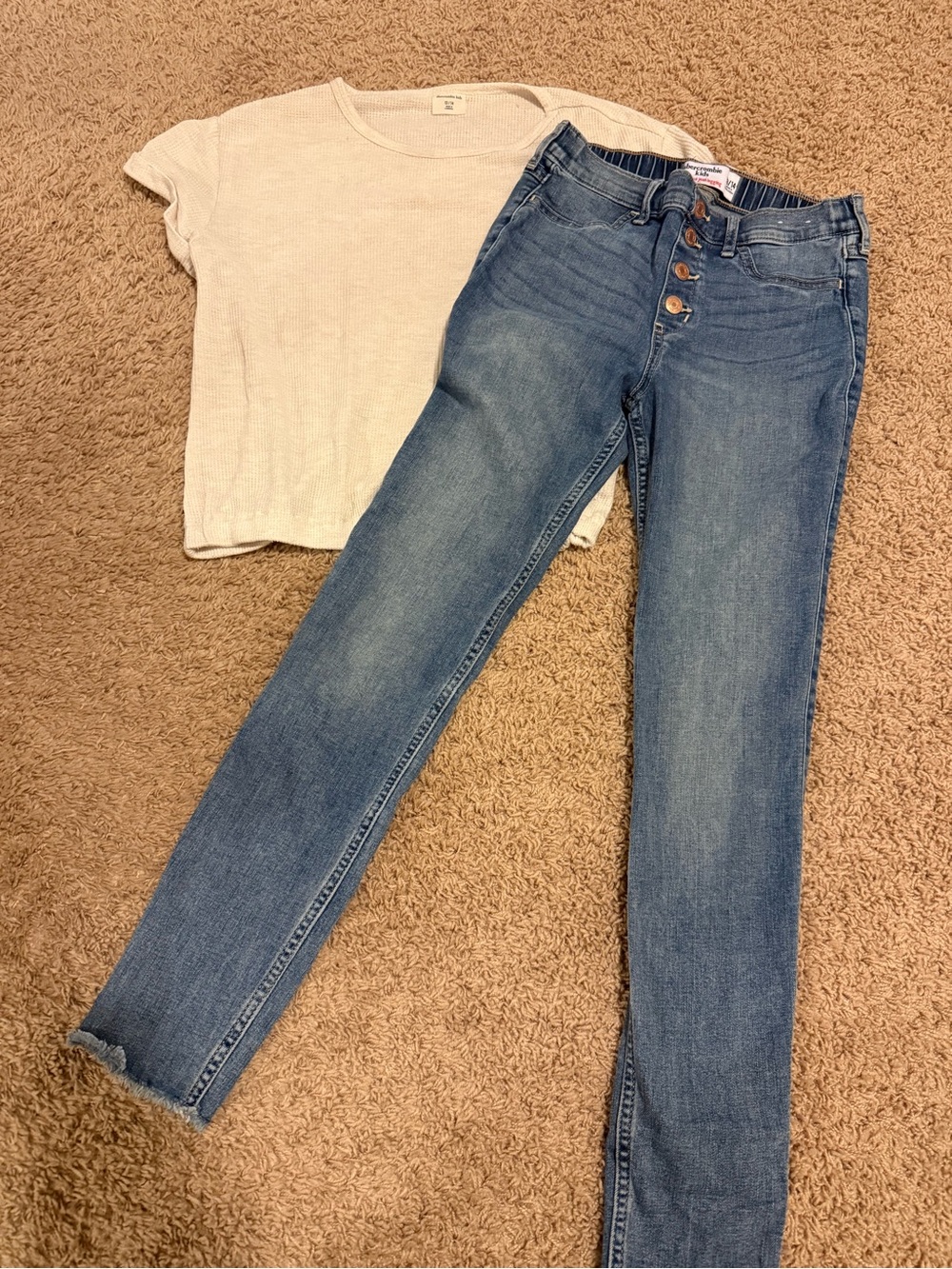 abercrombie kids Light Blue Skinny Jeans with Button-Fly